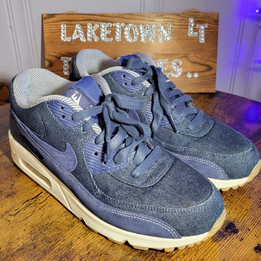 Nike Air Max 90 SE size 9 Womens Denim Bianary Blue/White Gum Sneakers w/ Soles - Picture 10 of 14